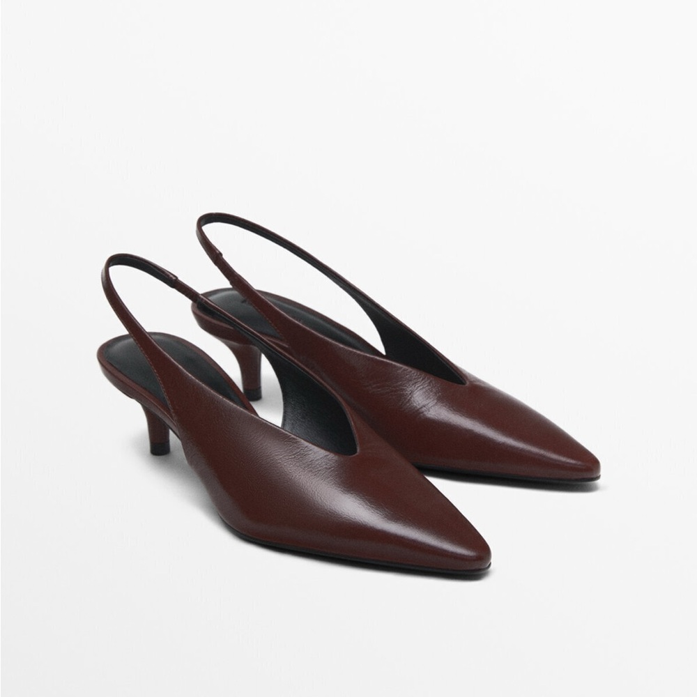 Elegant Deep Burgundy Slingback Heels
